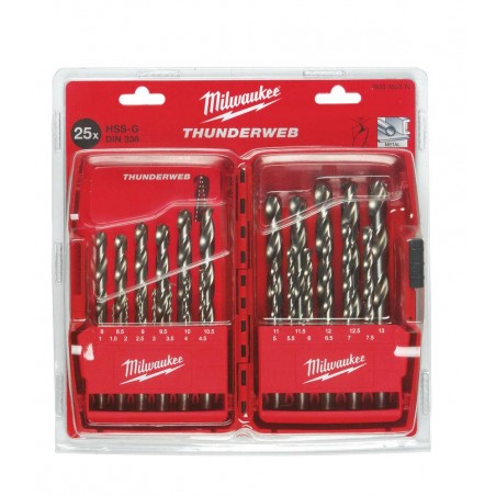 KASETA - 25 SZTUK Z WIERTŁAMI DO METALU HSS-G-DIN 338