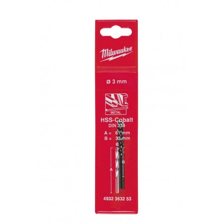 WIERTŁA DO METALU - 2 SZTUKI MILWAUKEE HSS-G COBALT