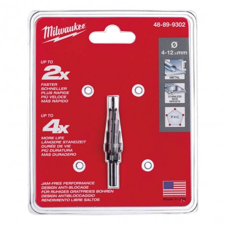 Wiertło stopniowe stożkowe MILWAUKEE 4-12mm/2" Ø6mm 5 stopni