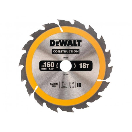Tarcza do drewna do pilarek ręcznych DeWalt 160x20x18T DT1931-QZ
