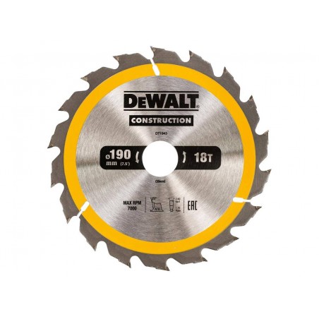 Tarcza do drewna do pilarek ręcznych DeWalt 190x30x18T DT1943-QZ