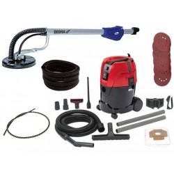 Odkurzacz przemysłowy 1200W Milwaukee AS 2-250 ELCP + Szlifierka do Gipsu 710W 225mm DED7748