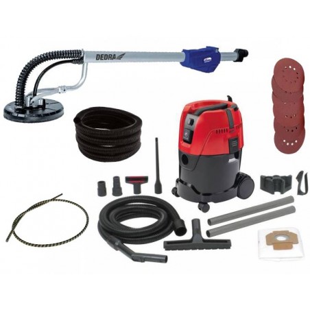 Odkurzacz przemysłowy 1200W Milwaukee AS 2-250 ELCP + Szlifierka do Gipsu 710W 225mm DED7748