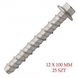 ŚRUBA - WKRĘT KOTWIĄCY 12x100 mm OCYNK GALWANICZNY SCELL-IT BT120100 Zestaw 25szt.