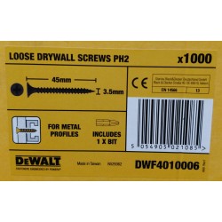 Wkręt do profili 3,5x35 mm - DeWalt DW PH2 1000szt