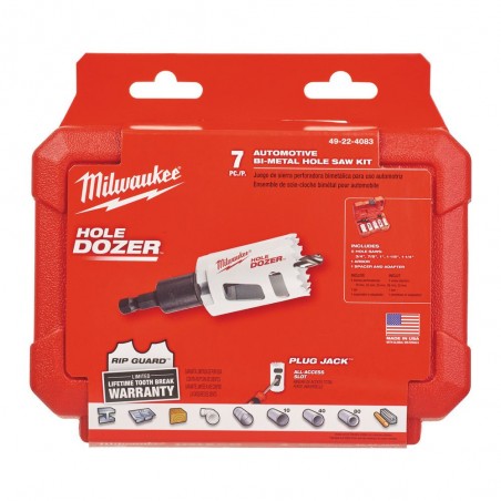 Zestaw bimetalowych pił walcowych Milwaukee, 7 szt