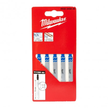 Brzeszczot do metalu 66 mm Milwaukee T 118 A, 5 szt