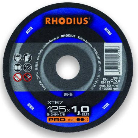 Stalowa tarcza tnąca 125x1.0 Rhodius XT67