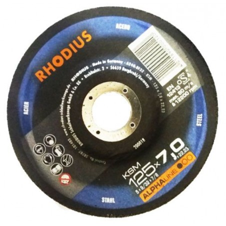 Tarcza do zdzierania stali 125x7.0 Rhodius KSM Alphaline