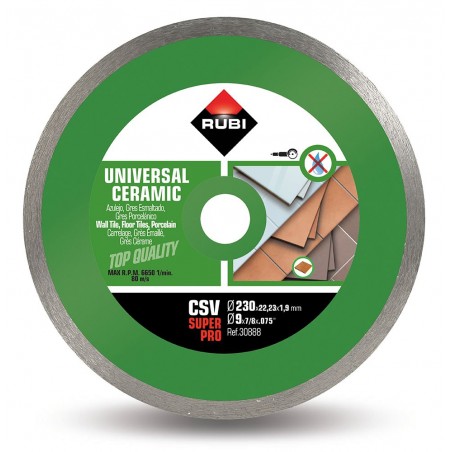 Tarcza diamentowa do płytek ściennych, obrzeże ciągłe CSV 230 Rubi Superpro