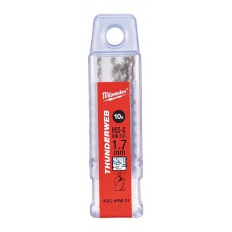 Wiertło do metalu HSS-G 1.7 x 43 mm Milwaukee Thunderweb, 10 szt