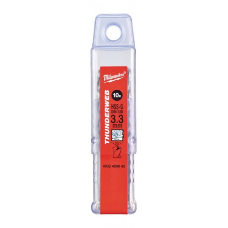 Wiertło do metalu HSS-G 3.3 x 65 mm Milwaukee Thunderweb, 10 szt