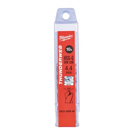 Wiertło do metalu HSS-G 4.4 x 80 mm Milwaukee Thunderweb, 10 szt