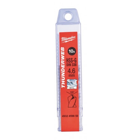 Wiertło do metalu HSS-G 4.6 x 80 mm Milwaukee Thunderweb, 10 szt