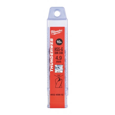 Wiertło do metalu HSS-G 4.9 x 86 mm Milwaukee Thunderweb, 10 szt