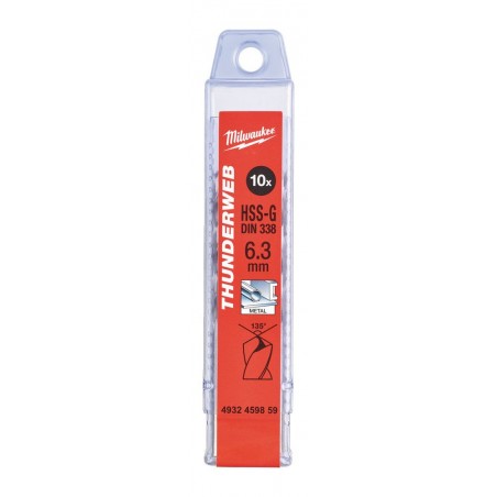 Wiertło do metalu HSS-G 6.3 x 101 mm Milwaukee Thunderweb, 10 szt