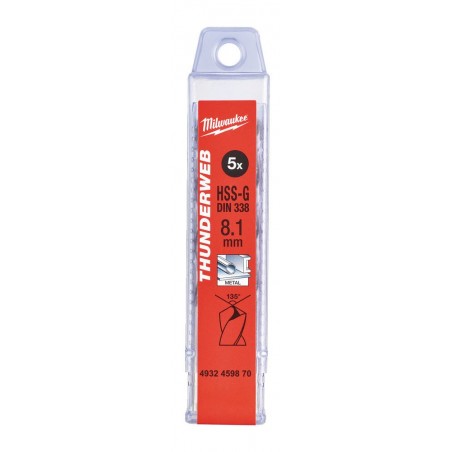 Wiertło do metalu HSS-G 8.1 x 117 mm Milwaukee Thunderweb, 5 szt