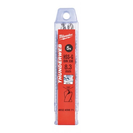 Wiertło do metalu HSS-G 8.3 x 117 mm Milwaukee Thunderweb, 5 szt