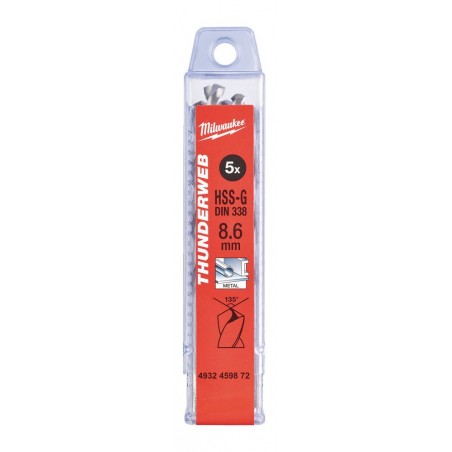Wiertło do metalu HSS-G 8.6 x 125 mm Milwaukee Thunderweb, 5 szt