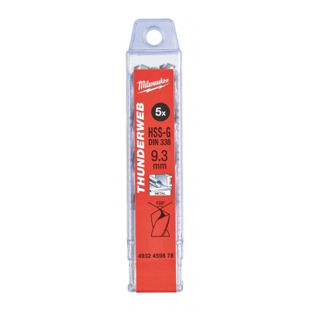 Wiertło do metalu HSS-G 9.3 x 125 mm Milwaukee Thunderweb, 5 szt