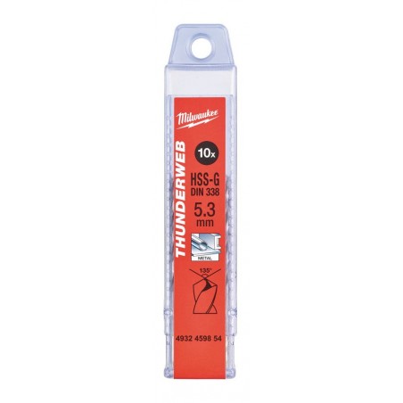 Wiertło do metalu HSS-G 5.3 x 86 mm Milwaukee Thunderweb, 10 szt
