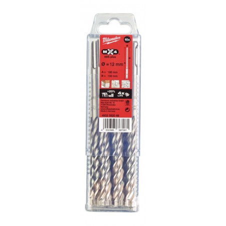 Wiertła Milwaukee SDS-Plus MX4, 10 szt