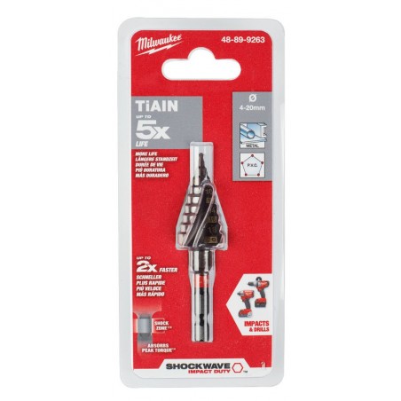 Wiertło stopniowe udarowe 1/4'' Hex 4-12/1mm Milwaukee
