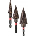 Zestaw wierteł stopniowych udarowych 1/4'' Milwaukee, 3 szt
