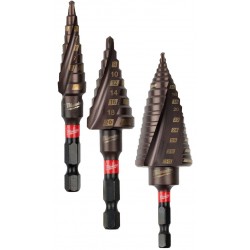 Zestaw wierteł stopniowych udarowych 1/4'' Milwaukee, 3 szt