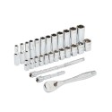Zestaw nasadek metrycznych 1/4'' z grzechotką Milwaukee, 28 szt
