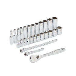 Zestaw nasadek metrycznych 1/4'' z grzechotką Milwaukee, 28 szt