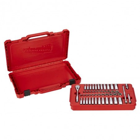 Zestaw nasadek metrycznych 1/4'' z grzechotką Milwaukee, 28 szt
