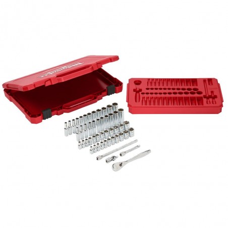 Zestaw nasadek metrycznych 1/4'' z grzechotką Milwaukee, 28 szt