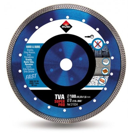 Tarcza diamentowa do materiałów twardych 180 mm TVA Superpro Rubi 31934