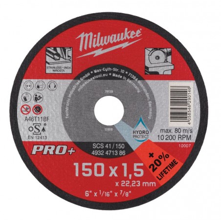 Tarcza do cięcia metalu 150x1,5 mm Milwaukee PRO+