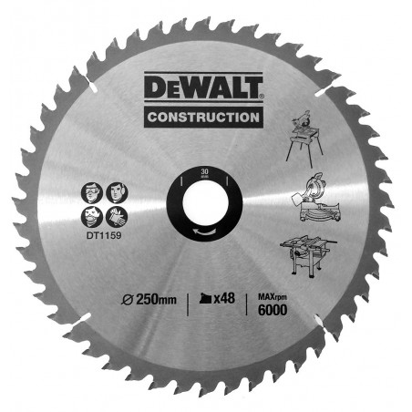Zestaw tarcz pilarskich do drewna 250 mm DeWalt DT1173, 3 szt