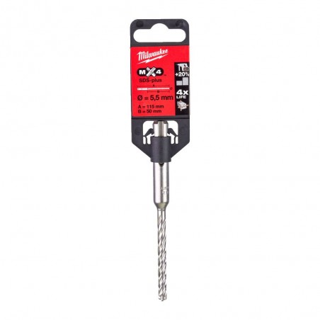 Wiertło do betonu SDS-Plus 4-ostrzowe 5,5 mm Milwaukee MX4