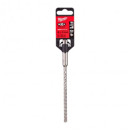 Wiertło do betonu SDS-Plus 4-ostrzowe 6 mm Milwaukee MX4