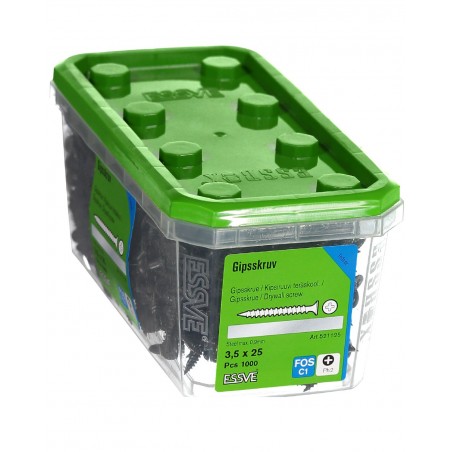 Wkręty do montażu płyt gipsowo-kartonowych i stali 3,5x25mm 1000szt. 521125