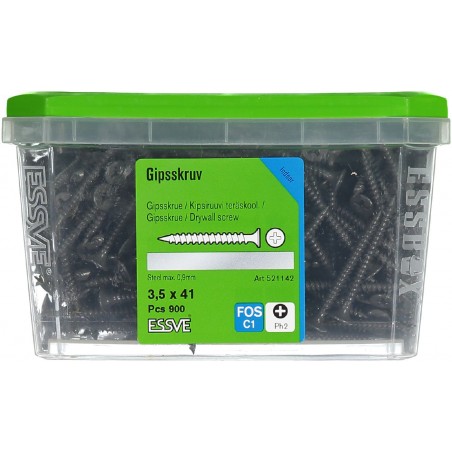 Wkręty do montażu płyt gipsowo-kartonowych i stali 3,5x25mm 1000szt. 521125