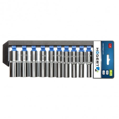 Zestaw nasadek długich 1/2" 10 szt. Hoegert HT1A888
