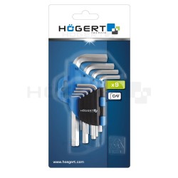 Klucze sześciokątne imbusy 1,5 - 10mm 9 szt. HOEGERT HT1W808