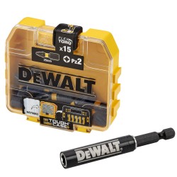Zestaw bitów PZ2 z uchwytem magnetycznym 15 szt. DeWalt DT70618T