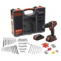 Wiertarko-Wkrętarka udarowa 18V Black & Decker BDCHD18BOA + zestaw akcesoriów