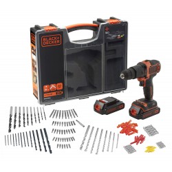 Wiertarko-Wkrętarka udarowa 18V Black & Decker BDCHD18BOA + zestaw akcesoriów