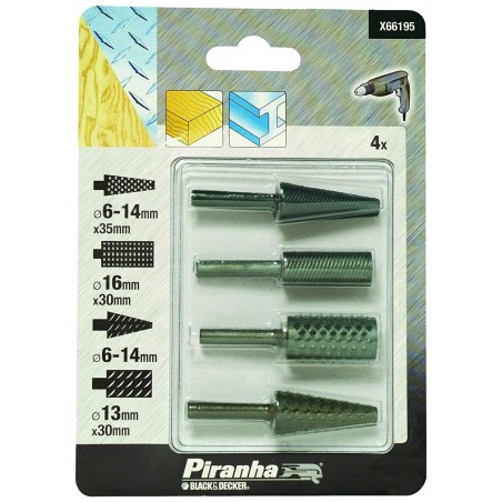Zestaw pilników obrotowych 4 szt. Black&Decker X66195