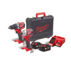 Wiertarko-wkrętarka M18 CBLPD + ZAkrętarka udarowa M18 CBLID Milwaukee M18CBLPP2A-402C