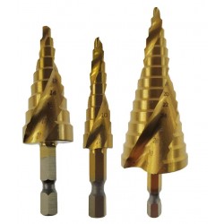 Zestaw wierteł wielostopniowych HSS-Tin TITANIUM