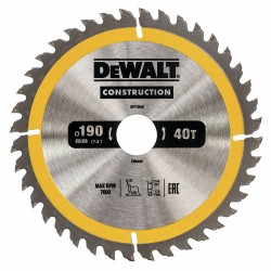 Tarcza do drewna do pilarek ręcznych DeWalt 190x30x40T DT1945-QZ