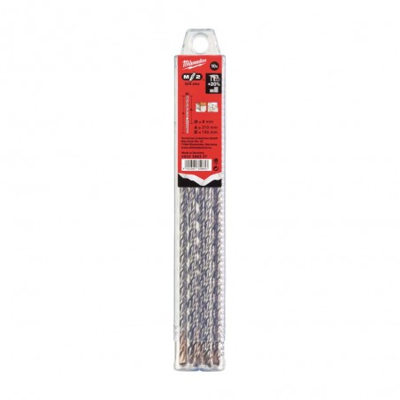 WIERTŁA 10 SZTUK/OP. Ø5 MM SDS-PLUS MILWAUKEE - 2 OSTRZOWE